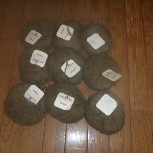 9 Balls Pinguin Orage Wool & Mohair Blend Yarn Color Olive 98 yds.